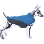 Haina impermeabila pentru caini, XXS, interior fleece, benzi reflectorizante si inchidere velcro, albastru