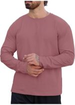 Bluza barbati, marimea L, bumbac, maneca lunga, slim fit, respirabil, roz - imagine 4