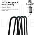Set de 4 picioare mobilier, otel aliat, 25 cm, anticoroziv, cu protectii si suruburi, negru - imagine 2