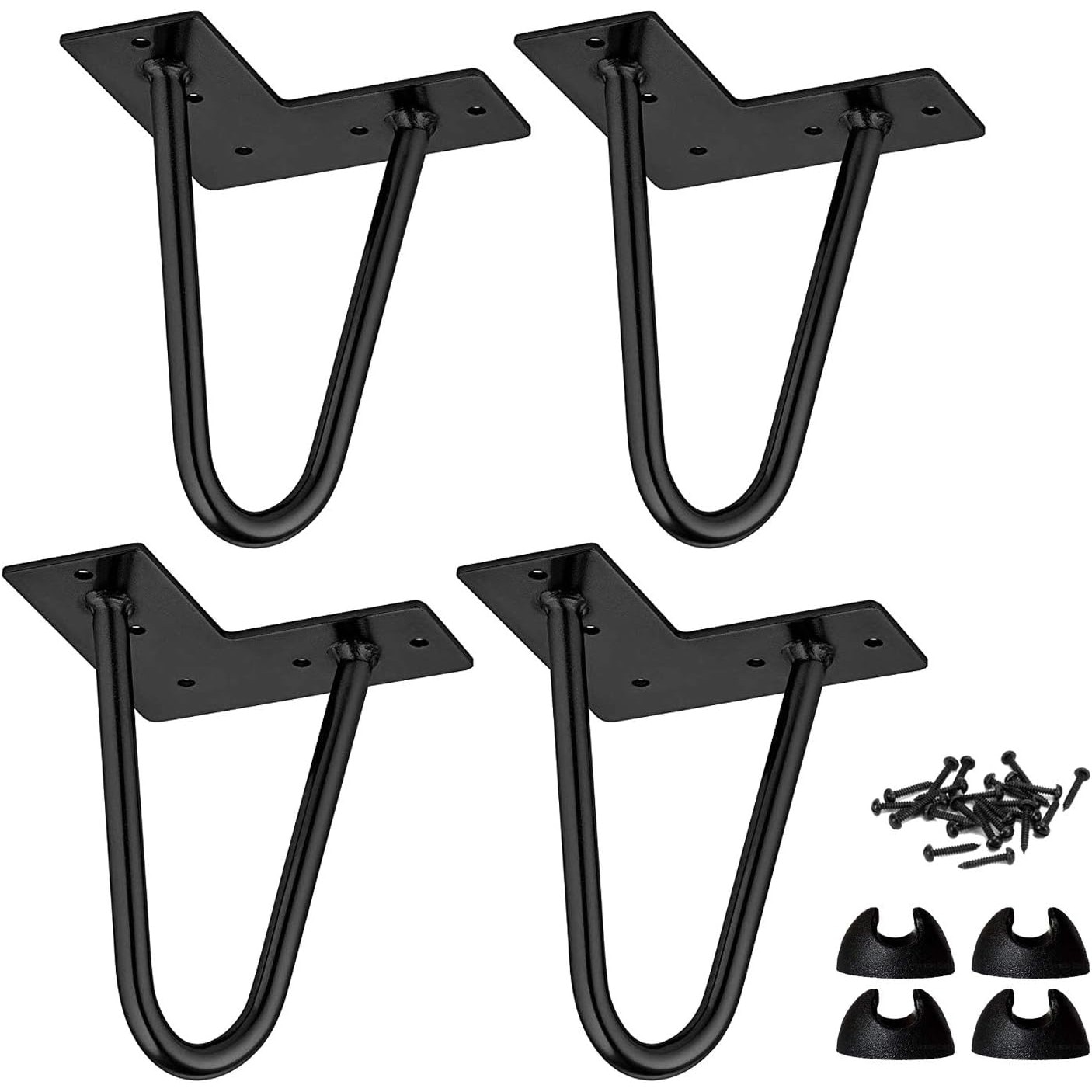 res_3f329d8d6c27bfd72f0198d26136241d.jpg Set de 4 picioare mobilier, otel aliat, 25 cm, anticoroziv, cu protectii si suruburi, negru - imagine 1