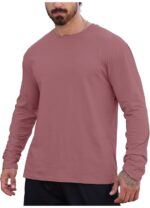 Bluza barbati, marimea L, bumbac, maneca lunga, slim fit, respirabil, roz - imagine 3