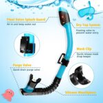 Set Snorkeling pentru copii, masca anti-aburire, vedere panoramica 180°, anti-infiltratii, albastru si negru - imagine 4