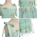 Rochita bebelusi fetite, 12-18 luni, stil printesa, fara maneci, verde deschis - imagine 5