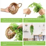Planta artificiala suspendata, 80 cm, frunze de bambus, cos inclus, verde/negru - imagine 3