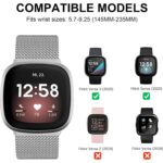 Bratara ajustabila compatibila cu Fitbit Versa 3/Sense, Otel inoxidabil, design clasic cu catarama, Argintiu - imagine 4