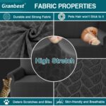 Husa canapea, 2 locuri, model patratele, material gros jacquard, lavabila, universala, negru - imagine 2