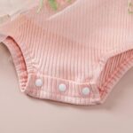 Rochita, stil printesa, 12-18 luni, cu broderie florala, roz - imagine 5