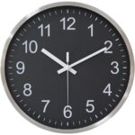 Ceas de perete, 30 cm, Silentios, fara ticait, negru si gri