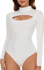 Body modelator dama, marimea L, Nylon, fara bretele, cu tanga, alb