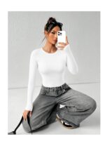 Body modelator dama, marimea M, Nylon, fara bretele, alb - imagine 2