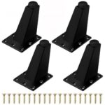 Set de 4 picioare mobilier, metal, 75 mm, inaltime ajustabila, design inclinat, negru