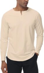 Bluza barbati, marimea M, bumbac, maneca lunga, slim fit, respirabil, portocaliu deschis - imagine 2