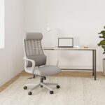 Scaun birou ergonomic, tetiera reglabila, suport lombar S, inaltime reglabila, plasa respirabila, sarcina 150 kg, Gri - imagine 2