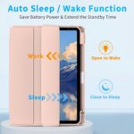 Husa pentru iPad Pro 11'' M4 2024, Suport pentru Creion, Coperta Smart Slim, Usoara, Piele PU, Functie Sleep/Wake, Roz - imagine 5