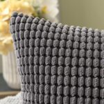 Set de 2 huse de perna, 30x30 cm, poliester, decorative, fermoar, gri inchis - imagine 2