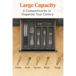 Organizator Tacamuri, 32 x 30 x 5.4 cm, 6 Compartimente, Capac, Plastic, Gri - imagine 4