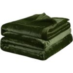 Patura fleece, 200x230cm, microfibra, 330 GSM, usoara si calduroasa, verde