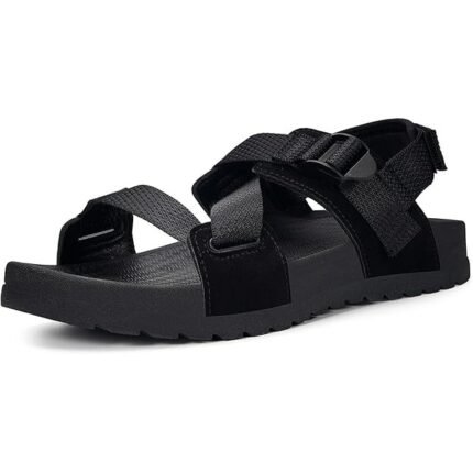 Sandale sport, marimea 42, cauciuc, unisex, cu bareta la spate, negru