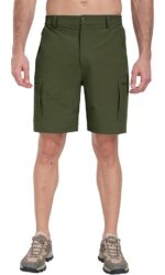 Pantaloni scurti barbati, bumbac, marimea XL, cargo, usori, uscare rapida, 5 buzunare, verde - imagine 2