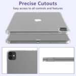 Husa transparenta pentru iPad Pro 12.9 inch, 4th / 5th/ 6th Gen, Subtire, Usoara din TPU, Rezistenta la socuri, Suport pentru Stylus Pen - imagine 2