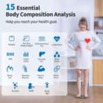 Cantar Smart F4, 180 kg, Bluetooth, 15 indici corporali, ecran LCD mare, analiza grasime corporala, masa musculara, ritm cardiac - imagine 3