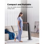 Ventilator turn, 5 Viteze, 106 cm, Oscilant 60°, Telecomanda, Timer 9H, 4 Moduri de Functionare, 33dB, Design Compact, Silentios, Negru - imagine 5