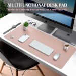 Mousepad pentru protectie birou, piele PU, Anti-alunecare, fara deformare, durabil, Usor de curatat, 80x40 cm, Roz - imagine 2