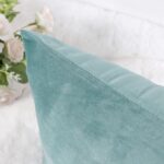 Set de 2 Huse decorative pentru perne, 50x50 cm, catifea, lavabile, turcoaz - imagine 2