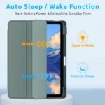 Husa compatibila cu iPad Air 11" M2 2024, Suport pentru Creion, Rigida cu Stand, Functie Auto Sleep/Wake, Verde - imagine 3