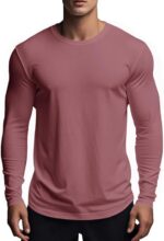 Bluza barbati, marimea L, bumbac, maneca lunga, slim fit, respirabil, roz