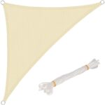 Copertina de soare triunghiulara, 3x3x4.25 m, HDPE 180g/m², Protectie Solara si UV 85%, franghie inclusa, crem