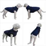 Jacheta impermeabila pentru caini, interior din fleece, marime XS, moale, cu ham integrat, reflectorizant, bleumarin - imagine 2