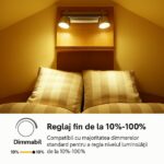 Set 3 Becuri, GU10, Reglabile, 5W, Alb Cald 2700K, 200-240V, 600 Lm, Ra85, Unghi Fascicul 120° - imagine 3