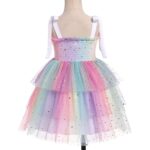 Rochie fetite, 12-18 luni, poliester, eleganta, bretele subtiri ajustabile, imprimeu curcubeu - imagine 5