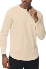 Bluza barbati, marimea M, bumbac, maneca lunga, slim fit, respirabil, portocaliu deschis - imagine 3