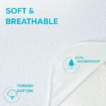 Protectie saltea, 180x200 cm, bumbac respirabil, impermeabila, certificata Oeko-Tex, prindere elastica, alb - imagine 3