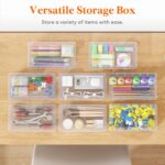 Set 6 cutii organizatoare, plastic, 20x12x4 cm, capac etans, versatile, transparent - imagine 5