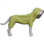 Haina impermeabila pentru caini, L, nylon, interior fleece, benzi reflectorizante, verde deschis