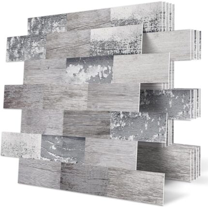 Set de 10 Placi PVC, Autocolante, Aspect Lemn Laminat, 34x29 cm, Montaj Peel & Stick