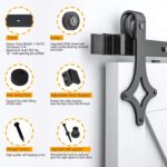 Sistem usa glisanta, 200 cm, otel carbon, design rombic, set complet cu sina si accesorii, max 120kg, negru - imagine 2