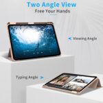 Husa pentru iPad Pro 11'' M4 2024, Suport pentru Creion, Coperta Smart Slim, Usoara, Piele PU, Functie Sleep/Wake, Roz - imagine 4