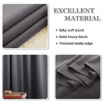 Set de 2 Draperii, cu Inele, Poliester, Opace, 140 x 250 cm, Gri - imagine 2