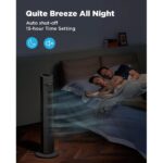 Ventilator turn, 5 Viteze, 106 cm, Oscilant 60°, Telecomanda, Timer 9H, 4 Moduri de Functionare, 33dB, Design Compact, Silentios, Negru - imagine 6