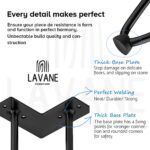 Set de 4 picioare mobilier, otel aliat, 25 cm, anticoroziv, cu protectii si suruburi, negru - imagine 3