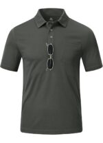 Tricou polo barbati, marimea M, poliester, maneca scurta, gri inchis - imagine 2