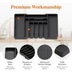 Organizator Tacamuri, 30-54x38x4.5 cm, Extensibil, 9 Compartimente, Reglabile, Plastic, Negru - imagine 4