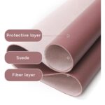 Mousepad, multifunctional, 80x40 cm, impermeabil, piele ecologica, baza antiderapanta din piele intoarsa, roz inchis - imagine 3