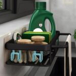 Raft suspendat pentru baie/ bucatarie, 36.5 x 12.5 cm, Metal, Negru - imagine 5