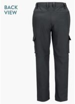 Pantaloni cargo barbati, Poliester cu elastan, marimea L, Regular fit, Buzunare Multiple, lucru si outdoor, Gri - imagine 3