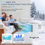 Aer conditionat portabil, 4 in 1, 5.5L, umidificator, ventilator, filtru, telecomanda, 3 trepte viteza, timer 7h, oscilatie 60°, alb - imagine 4